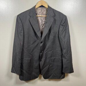 Loro Piana Cremieux Blazer Jacket Mens Size 44 R Striped Gray Sport Coat Wool